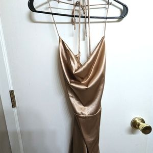 Satin gold dress